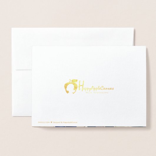 Nostalgisch kerstscript feestdag Gold Foil Kaart (Met envelop)