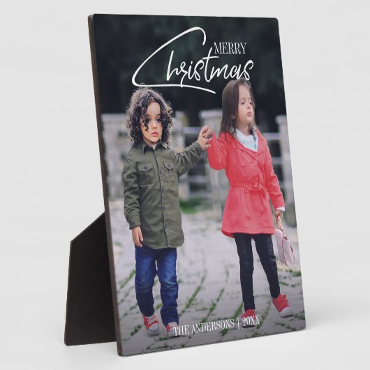 Nostalgisch kersttijdschrift Holiday Tabletop Plaq Fotoplaat (Zijkant)