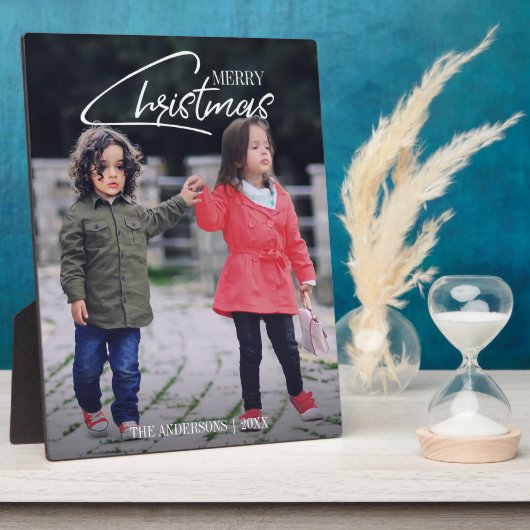 Nostalgisch kersttijdschrift Holiday Tabletop Plaq Fotoplaat (Zijkant)