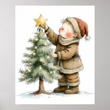 Nostalgisch kind versiert kerstboom
