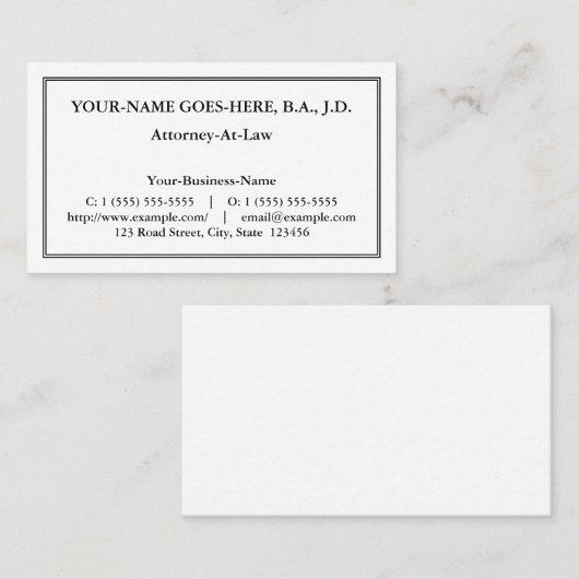 Nostalgisch, klassiek en traditioneel Visitekaartj Visitekaartje (Voorkant / Achterkant)