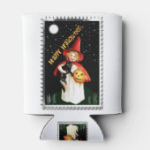 Nostalgisch klein meisje, Jack-o’-lantaarn en kat Blikjeskoeler (Achterkant)