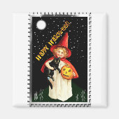 Nostalgisch klein meisje, Jack-o’-lantaarn en kat Magneet (Voorkant)