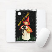 Nostalgisch klein meisje, Jack-o’-lantaarn en kat Muismat (Met muis)