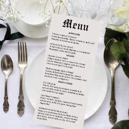 Nostalgisch Kranten Huwelijksmenu Menu