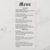 Nostalgisch Kranten Huwelijksmenu Menu (Voorkant)
