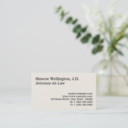 Nostalgisch Law Professional Visitekaartje (Staand voorkant)
