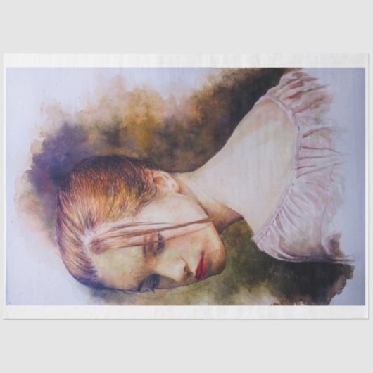 Nostalgisch meisje in roze tissuepapier (Voorkant)