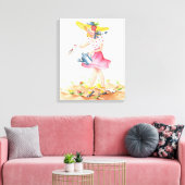  Nostalgisch Meisje in Tuin Verpakt Canvas Afdruk (Insitu (Woonkamer))