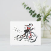 Nostalgisch meisje op Tricycle Briefkaart (Staand voorkant)
