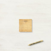 Nostalgisch Monogram Sjabloon Elegante Kalligrafie Post-it® Notes (Op bureau)