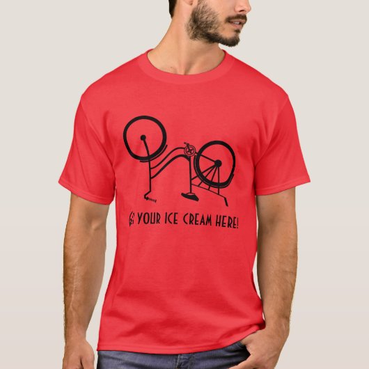 Nostalgisch naar boven gericht fietspicycle ijsvor t-shirt (Voorkant)