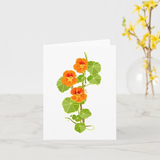 Nostalgisch nasturtium kaart (Gele Bloem)