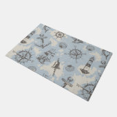 Nostalgisch nautisch blauw patroon deurmat (Schuin)