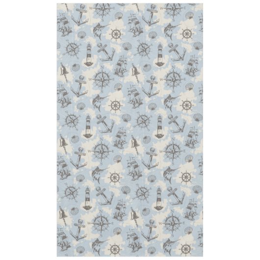 Nostalgisch nautisch blauw patroon tafelkleed (Voorkant)