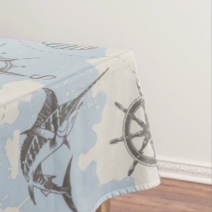 Nostalgisch nautisch blauw patroon tafelkleed
