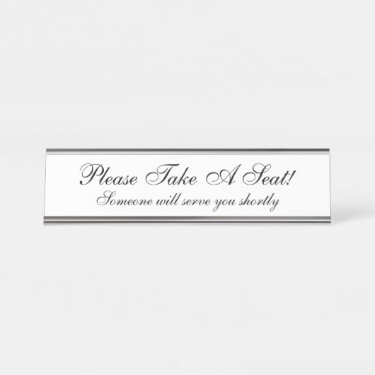 Nostalgisch "Neem alsjeblieft een stoel!" Bureau Naambordje (Voorkant)