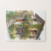 Nostalgisch Old Stone Building in European Village Legpuzzel (Horizontaal)