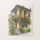 Nostalgisch Old Stone Building in European Village Legpuzzel (Verticaal)