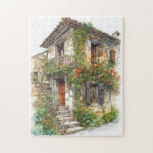 Nostalgisch Old Stone Building in European Village Legpuzzel