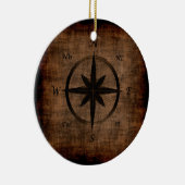 Nostalgisch oud Compass Roos-ontwerp Keramisch Ornament (Rechts)