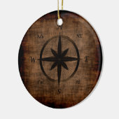 Nostalgisch oud Compass Roos-ontwerp Keramisch Ornament (Links)
