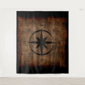 Nostalgisch oud Compass Roos-ontwerp Wandkleed (Voorkant)