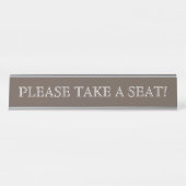 Nostalgisch, oud Fashioned "NEEM EEN ZETEL!" Bureau Naambordje (Voorkant)