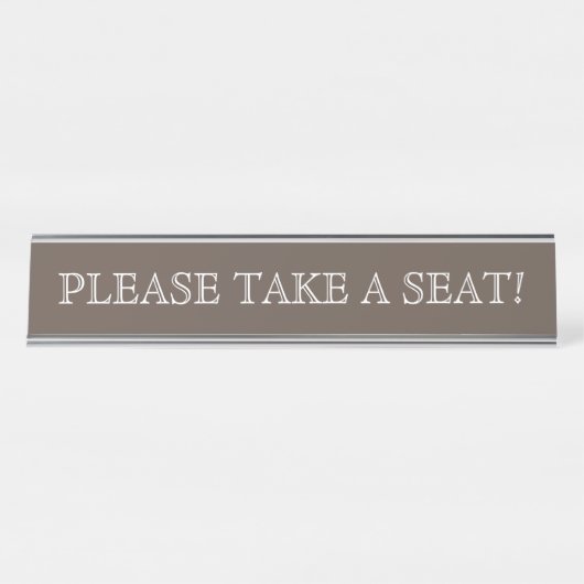Nostalgisch, oud Fashioned "NEEM EEN ZETEL!" Bureau Naambordje (Voorkant)