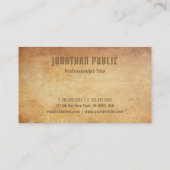 Nostalgisch oud papier look premium dik luxe visitekaartje (Achterkant)