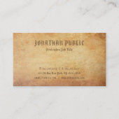 Nostalgisch oud papier look premium dikke luxe visitekaartje (Voorkant)