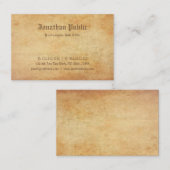 Nostalgisch oud papier look professionele luxe pla visitekaartje (Voorkant / Achterkant)