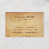 Nostalgisch oud papier look Sjabloon premium dik Visitekaartje (Achterkant)