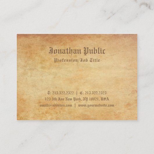Nostalgisch oud papier ziet er luxe professioneel  visitekaartje (Achterkant)