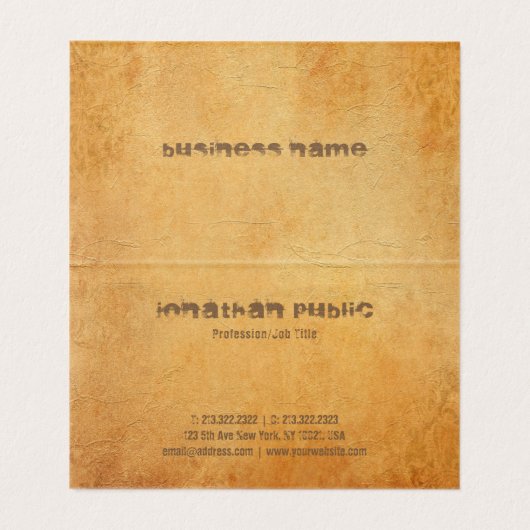 Nostalgisch oud papier ziet er verdrietig tekst lu visitekaartje (Binnenkant ongevouwen)