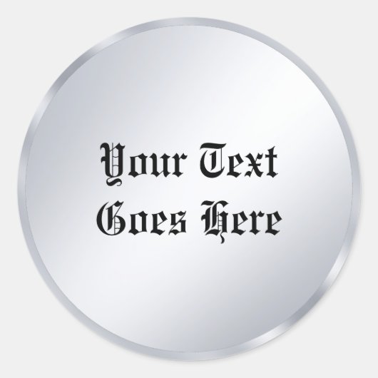 Nostalgisch, oud tekstkalligrafiescript Silver Ronde Sticker (Voorkant)
