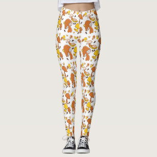 nostalgisch paddenstoelenpatroon leggings