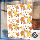 nostalgisch paddenstoelenpatroon raamsticker (Cafe Raam)