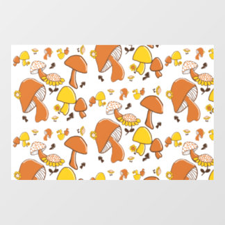 nostalgisch paddenstoelenpatroon raamsticker