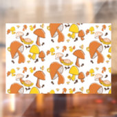 nostalgisch paddenstoelenpatroon raamsticker (Vel 2)