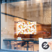 nostalgisch paddenstoelenpatroon raamsticker (Cafe Raam)