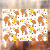 nostalgisch paddenstoelenpatroon raamsticker (Vel 2)