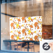 nostalgisch paddenstoelenpatroon raamsticker (Cafe Raam)