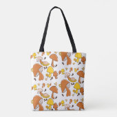 nostalgisch paddenstoelenpatroon tote bag (Achterkant)