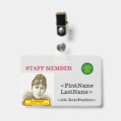 Nostalgisch personeelslid — Identificatiedag Badge (Voorzijde met clip)
