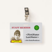 Nostalgisch personeelslid — Identificatiedag Badge (Voorkant met clip)