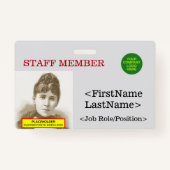 Nostalgisch personeelslid — Identificatiedag Badge (Achterkant)
