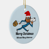 Nostalgisch Postal Voeg Jouw tekst toe Keramisch Ornament (Rechts)