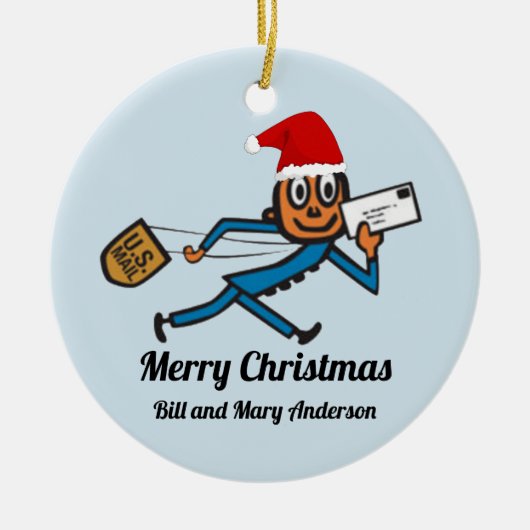 Nostalgisch Postal Voeg Jouw tekst toe Keramisch Ornament (Voorkant)