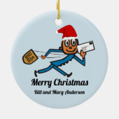 Nostalgisch Postal Voeg Jouw tekst toe Keramisch Ornament (Achterkant)